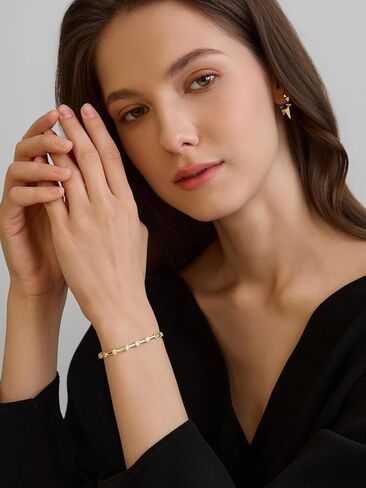 14K Gold Tennis Bracelets for Women - Bezel CZ Bracelet For Women - Simulated Diamonds Princess, Round,Marquise, Pear, Emerald Cut Stones, Valentines Day Wedding Jewelry for Brides in Saudi Arabia