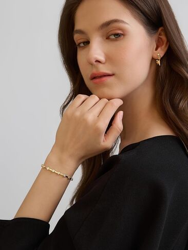 14K Gold Tennis Bracelets for Women - Bezel CZ Bracelet For Women - Simulated Diamonds Princess, Round,Marquise, Pear, Emerald Cut Stones, Valentines Day Wedding Jewelry for Brides in Saudi Arabia