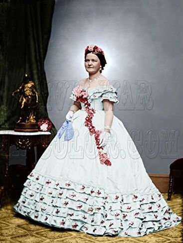 Mary Todd Lincoln Inaugural Dress, March 4th 1865 Color Photo in Saudi Arabia