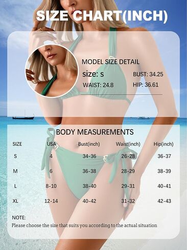 swimall Women's Bikini Set Ruched Two Piece Swimsuit Triangle Tie Gold Sliding Ring Bathing Suit in Saudi Arabia