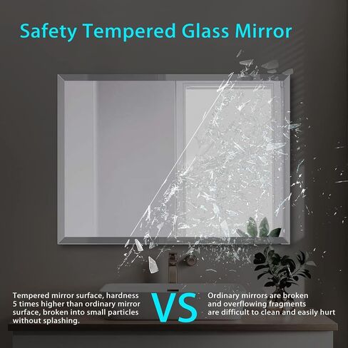 30x30 Inch Bathroom Mirror Frameless Beveled Edge Rectangle Wall Mirror Explosion Proof and Shatterproof Bathroom Vanity Mirror Wall Mounted Hang Firmly (Horizontal or Vertical) in Saudi Arabia