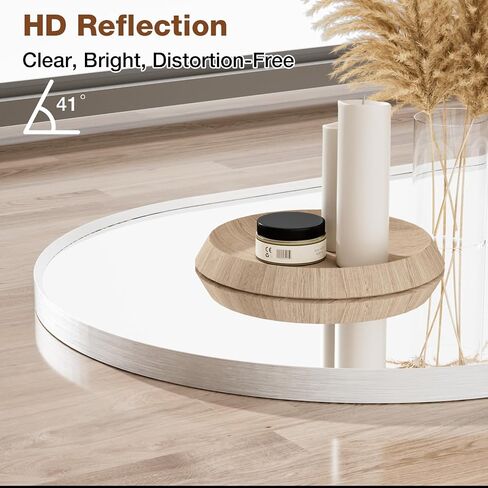 24x32 Inch Brushed Nickel Oval Bathroom Mirror, Wall Mounted Vanity Mirror for Over Sink, Tempered Glass with Aluminum Frame, Vertical or Horizontal Hanging in Saudi Arabia