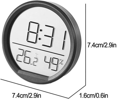 Multi-Function Indoor Wall Clock with LED Display Showing Time Date Temperature and Humidity, 12/24 Hour Format, Fahrenheit and Celsius Switch, Desk or Refrigerator Mount(Black) in Saudi Arabia