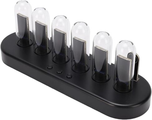 Glow Tube Clock IPS Screen RGB Retro Digital Tube Alarm Clock Temperature Humidity Display Custom Background 3 Dial Themes Type C Interface in Saudi Arabia