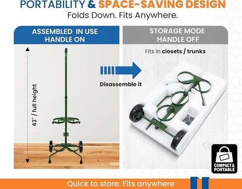 Oxygen Tank Cart for M6, M9, MD, and ME Tanks - Portable Oxygen Tank Holder with Wheels - Carbon Steel O2 Roller Cart Carrier Trolley - Rust-Resistant, Lightweight, Easy Mobility - Double in Saudi Arabia