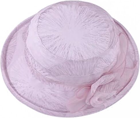 Women Organza Sun Hat Kentucky Bucket Hats Church Derby Beach Hats Bowler Fascinator Tea Party Cocktail in Saudi Arabia