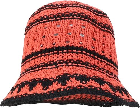 Trendy Apparel Shop Women's Lightweight Multicolor Crochet Bucket Hat in Kuwait