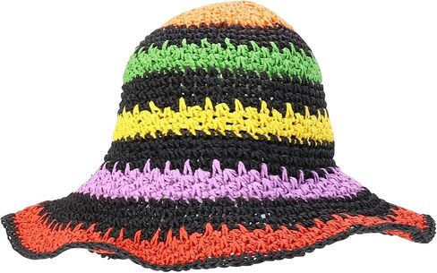 Trendy Apparel Shop Women's Lightweight Multicolor Crochet Bucket Hat in Kuwait