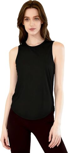 Workout Tops for Women Sleeveless Crew Neck Loose Fit Tank Running Yoga Tank Tops Women's Gym top in Kuwait