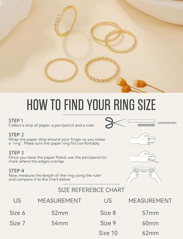 Staligue 14K Gold Plated Thin Stackable Rings for Women Non Tarnish-Dainty Thin Ring Set CZ Band Bead Minimalist Thumb Stacking Ring Size 6-10 in Saudi Arabia
