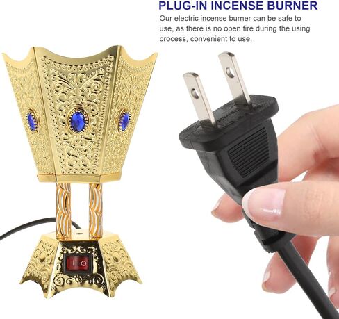 Electric Incense Burner Metal Bakhoor Burner Middle Eastern Style Tabletop Electric Censer for Home Office Yoga Spa Decor in Kuwait