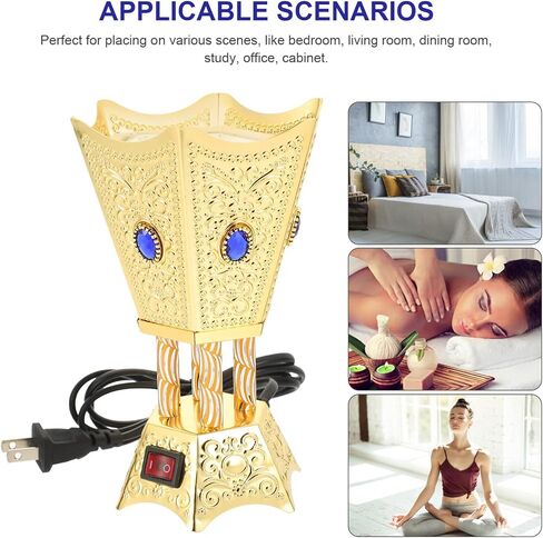 Electric Incense Burner Metal Bakhoor Burner Middle Eastern Style Tabletop Electric Censer for Home Office Yoga Spa Decor in Kuwait