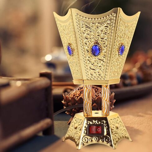 Electric Incense Burner Metal Bakhoor Burner Middle Eastern Style Tabletop Electric Censer for Home Office Yoga Spa Decor in Kuwait