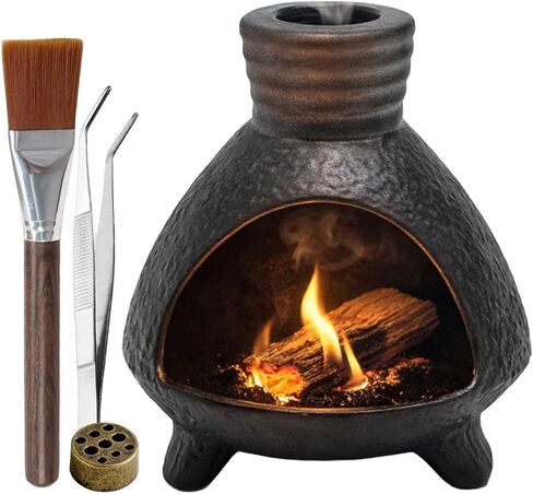 Ceramic Palo Santo Holder, Palo Santo Burner Chimney with Wide Opening & Heat-Resistant Design – Ideal for Meditation, Yoga, Aromatherapy, Spa, Calming Space (L/Black/Wide-Opening) in Saudi Arabia