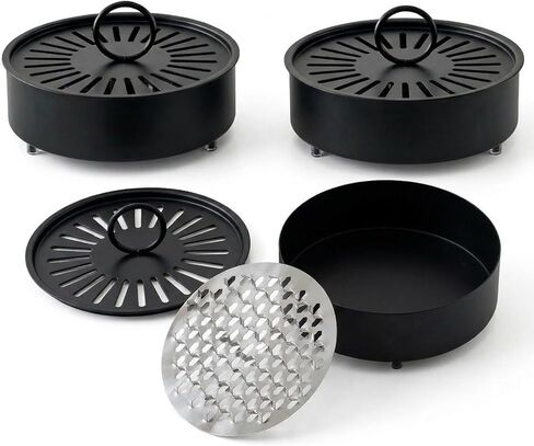 3 Pcs Large Carbon Steel Mosquito Coil Holder with Heat-Resistant Handle, Charcoal Black Iron Incense Burner for Indoor & Outdoor, Patio, Garden, Camping in Saudi Arabia