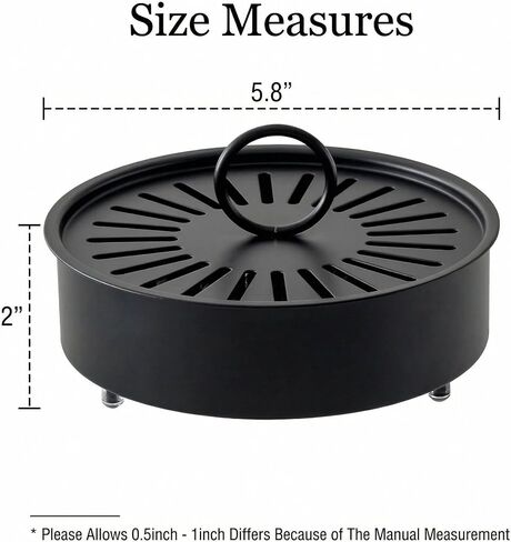 3 Pcs Large Carbon Steel Mosquito Coil Holder with Heat-Resistant Handle, Charcoal Black Iron Incense Burner for Indoor & Outdoor, Patio, Garden, Camping in Saudi Arabia
