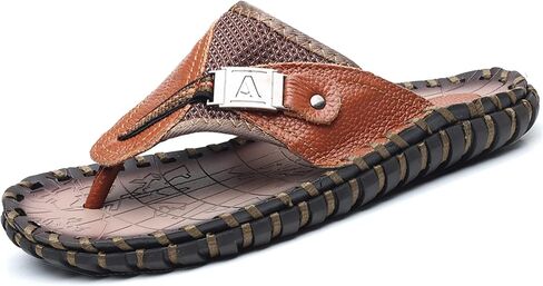 COSIDRAM Men's Thong Sandals Hand-Stitched Fashion Flip Flops Summer Casual Shoes Beach Daily Wear Slippers in Saudi Arabia