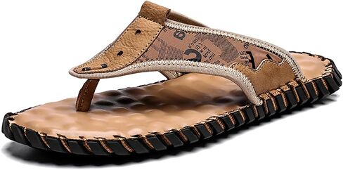 COSIDRAM Men's Thong Sandals Hand-Stitched Fashion Flip Flops Summer Casual Shoes Beach Daily Wear Slippers in Saudi Arabia