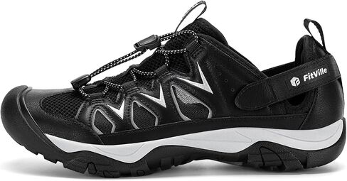 FitVille Wide Walking Sandals for Men, Orthopedic Diabetic Sandals with Arch Support Closed Toe Hiking Sandals Shoes for Summer Outdoor in Kuwait