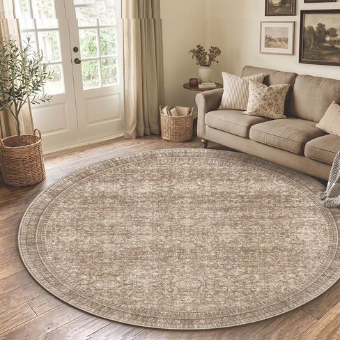 Sasttie 8x10 Area Rugs, Ultra-Soft Washable Rug, Low Pile Foldable Thin Carpets with Non-Slip Backing, Skin-Friendly Stain Resistant Carpet for Living Room, Bedroom, Kitchen, Dorm, 8x10, Beige in Saudi Arabia