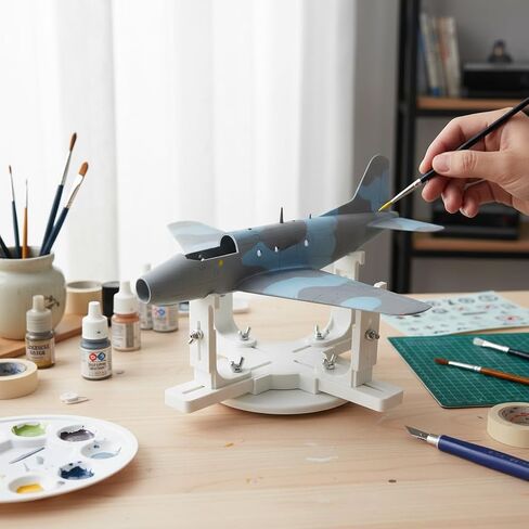 Model Airplane Painting Stand - Professional Adjustable Display Holder & Building Jig, Damped Rotating Base Hobby Tool for 1/72, 1/48, 1/32 Scale Models - Perfect for Painting and Detailing in Saudi Arabia