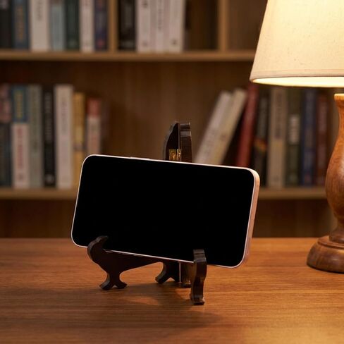 Wooden Display Stand 5" Long Wooden Easel Plate Holder for Display Photo Decorative Plates Artwork Picture Frame (Dark Red) in Kuwait