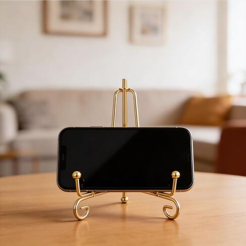 3 Pcs Plate Holder, 4 Inch Gold Iron Small Easels for Display Photos, Frames & Decorative Plates, Tabletop Picture Stand for Home & Office Decor in Kuwait