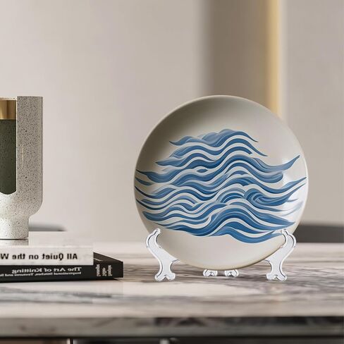 JJUNW 4Pcs Plate Stands Display, Plate Holders for Displaying, Acrylic Plates Stand Decorative Plates Holder, Easel Stands for Home Picture Office Tables Decoration in Kuwait