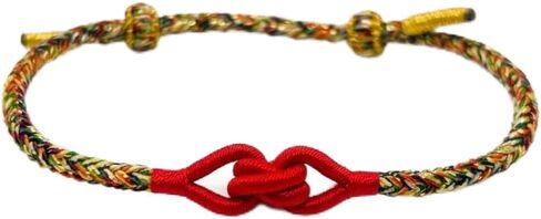 Handmade Red String Bracelet for Protection - Tibetan Buddhist Lucky Knot Amulet, Buddha & Karma Braided Cord, Charm Infinity Bracelets for Men & Women, Fortune Jewelry Gift in Saudi Arabia