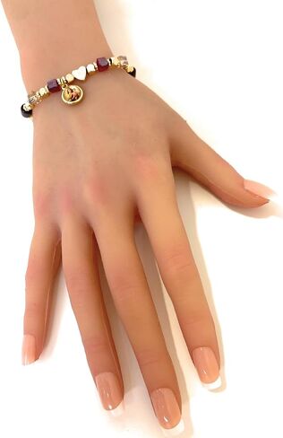 Devotional Mount Carmel Virgen del Carmen Bracelet with Wooden Beads and Crystal Accents as symbol of de Faith and Protection in Kuwait