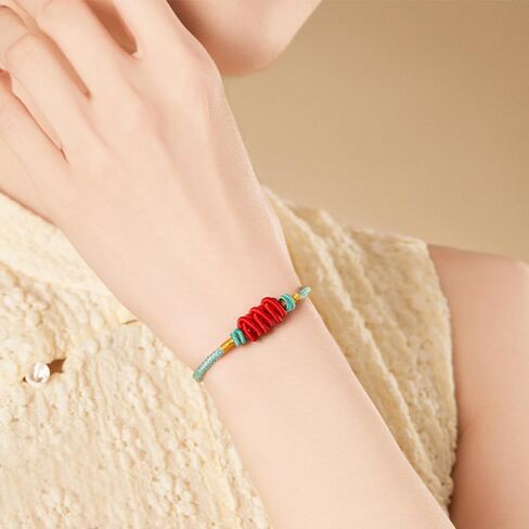 Tibetan Lucky Bracelet for Women Lucky Charm Bracelet Braided Good wishes Buddhist Style Adjustable Wrist Bracelet Red Rope Bracelets in Saudi Arabia