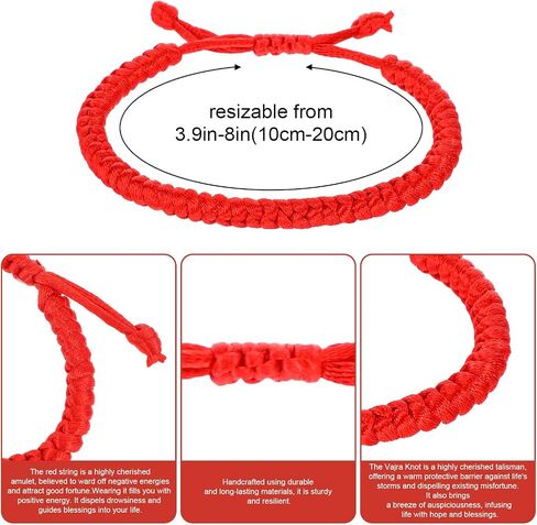 Red String Bracelet, 6 Pack Adjustable Handmade Red Protection Bracelet for Good Luck, Valentine Birthday Gifts for Women Men Couple Sister in Saudi Arabia