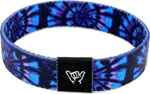 Hang Loose Bands - Coastal Twilight Tie Dye Bracelet - Medium 7.5 Length for Large Wrists - Reversible Elastic Wristband Boho Surf Style Unisex in Saudi Arabia