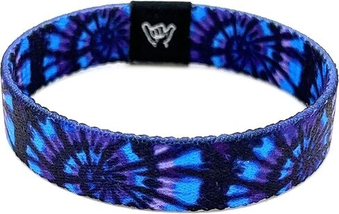 Hang Loose Bands - Coastal Twilight Tie Dye Bracelet - Medium 7.5 Length for Large Wrists - Reversible Elastic Wristband Boho Surf Style Unisex in Saudi Arabia