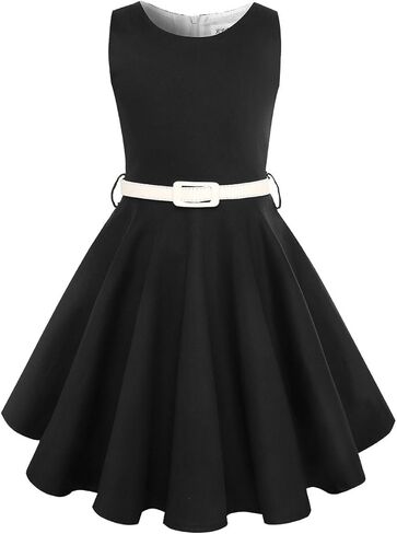 HB HBB MAGIC Girls Vintage Dress 50s Retro Swing Twirly Sleeveless Birthday Church Graduation Dress for Girls Age 6-14 in Saudi Arabia