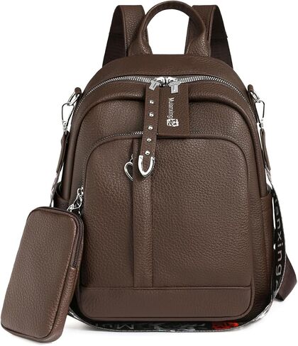 JANSBEN Small Backpack Purse for Women Vegan Leather Convertible Travel Daypack with Anti-Theft Pocket, Lightweight Multi-Pocket Fashion Shoulder Bag & Bonus Wallet Fits 11" Tablet for Commute in Saudi Arabia