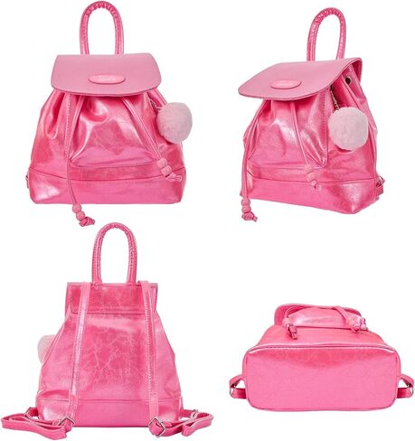 MINISO Barbie Mini Backpack for Women & Girls, Leather Pink Purse with Adjustable Straps Cute Doll-Themed Bookbag Daypacks for School, Travel, Cosplay, Giftable Fashion Accessory in Kuwait