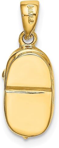 14k 3-D July/Synthetic Stone Engraveable Baby Shoe Charm in Saudi Arabia