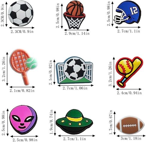 35 PCS Shoe Charms Basketball Soccer Baseball Clog Shoes Decoration, Video Game,Astronaut and Sports Shoe Charms for Wristbands Shoes Charm Party Favor Accessories Gifts for Boys Teens in Kuwait