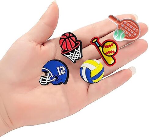 35 PCS Shoe Charms Basketball Soccer Baseball Clog Shoes Decoration, Video Game,Astronaut and Sports Shoe Charms for Wristbands Shoes Charm Party Favor Accessories Gifts for Boys Teens in Kuwait