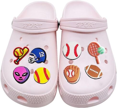 35 PCS Shoe Charms Basketball Soccer Baseball Clog Shoes Decoration, Video Game,Astronaut and Sports Shoe Charms for Wristbands Shoes Charm Party Favor Accessories Gifts for Boys Teens in Kuwait