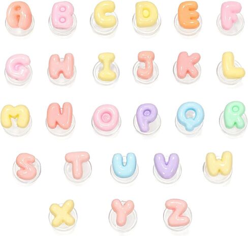 OVRUNS Letter Shoe Charms for Women, 26 Pcs Colorful Alphabet Shoe Decorations Bubble A-Z Shoe Accessories for Clogs Sandals in Saudi Arabia