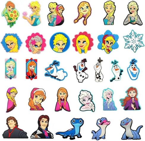 29Pcs Frozen Shoe Decoration Charms for Croc Clog Sandals, Shoe Accessories Charms for Adults in Saudi Arabia