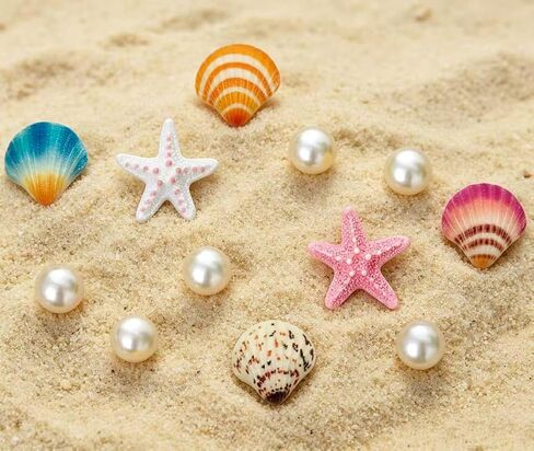 Beach Shoe Charms for Girls,Pearl Starfish Seashell and mermaid tails Decorations,Used for Clog Sandal,Bags Charms,Plastic Shoe Accessories for Women kids,Beach Theme Party Decorations in Saudi Arabia
