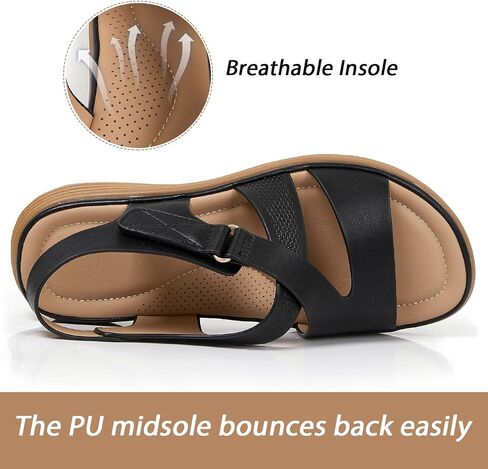 iCKER Women's Flat Sandals Arch Support Comfortable Adjustable Sandals Summer Beach Dressy Casual Walking Sandals in Saudi Arabia
