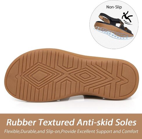 iCKER Women's Flat Sandals Arch Support Comfortable Adjustable Sandals Summer Beach Dressy Casual Walking Sandals in Saudi Arabia