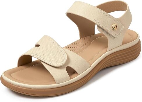 iCKER Women's Flat Sandals Arch Support Comfortable Adjustable Sandals Summer Beach Dressy Casual Walking Sandals in Saudi Arabia