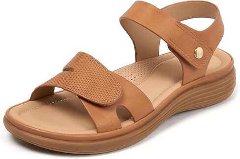 iCKER Women's Flat Sandals Arch Support Comfortable Adjustable Sandals Summer Beach Dressy Casual Walking Sandals in Saudi Arabia