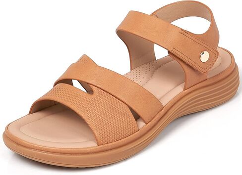 iCKER Women's Flat Sandals Arch Support Comfortable Adjustable Sandals Summer Beach Dressy Casual Walking Sandals in Saudi Arabia