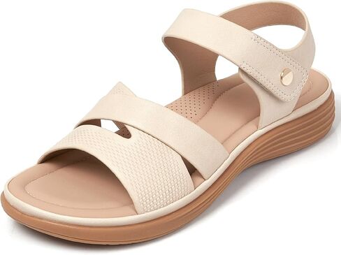 iCKER Women's Flat Sandals Arch Support Comfortable Adjustable Sandals Summer Beach Dressy Casual Walking Sandals in Saudi Arabia
